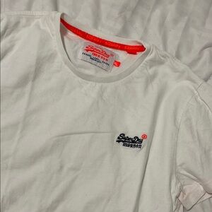 Superdry Classic White Tee with Red Accents